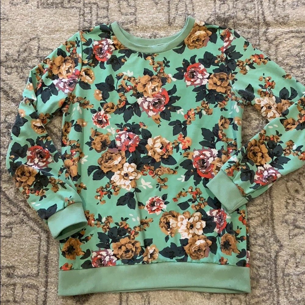 Mint Floral Sweatshirt
